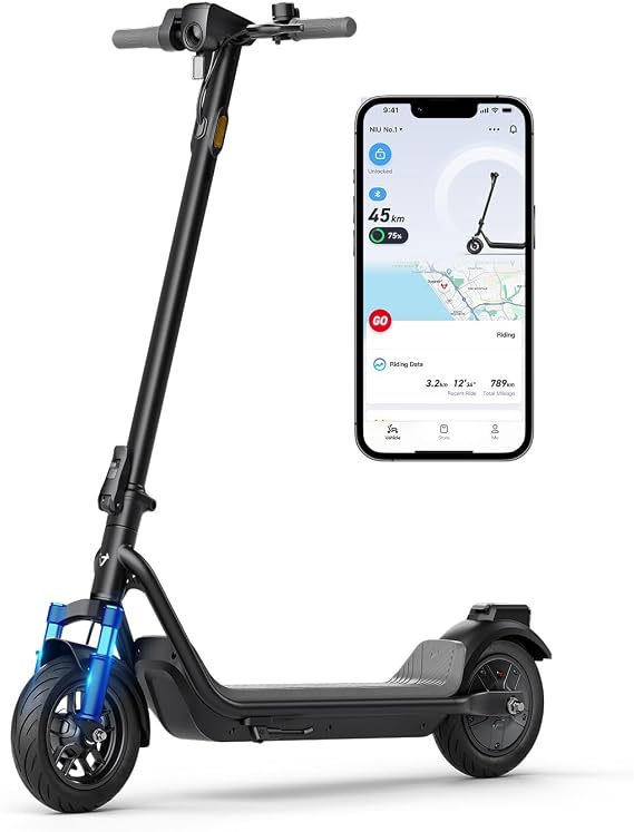 NIU Electric Scooter for Adult - KQi 90 100 200 300 Series E Scooter w/Suspension, 500-1000W Peak Power, 14-37 Max Miles, Top 15-23 MPH, Portable Commuting Escooter, Folding Handlebar(Only 100F, 200F)