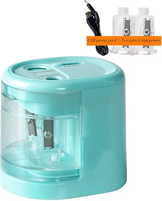 Electric Pencil Sharpener, Anlem Pencil Sharpener Automatic for 2B and Colored Pencil USB or Battery Operated Kids Safety for School Classroom, Home, Office, Studio Blue