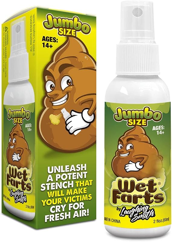 Laughing Smith Wet Farts (Jumbo - 60ml) - Potent Fart Spray - Extra Strong Stink - Hilarious Gag Gifts & Pranks for Adults or Kids - Prank Poop Stuff - Non Toxic - Smells Like Really 'Bad' Gas