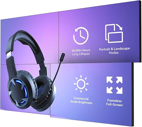 55" Video Wall Display, UHD Digital Signage Display, 700 Nits