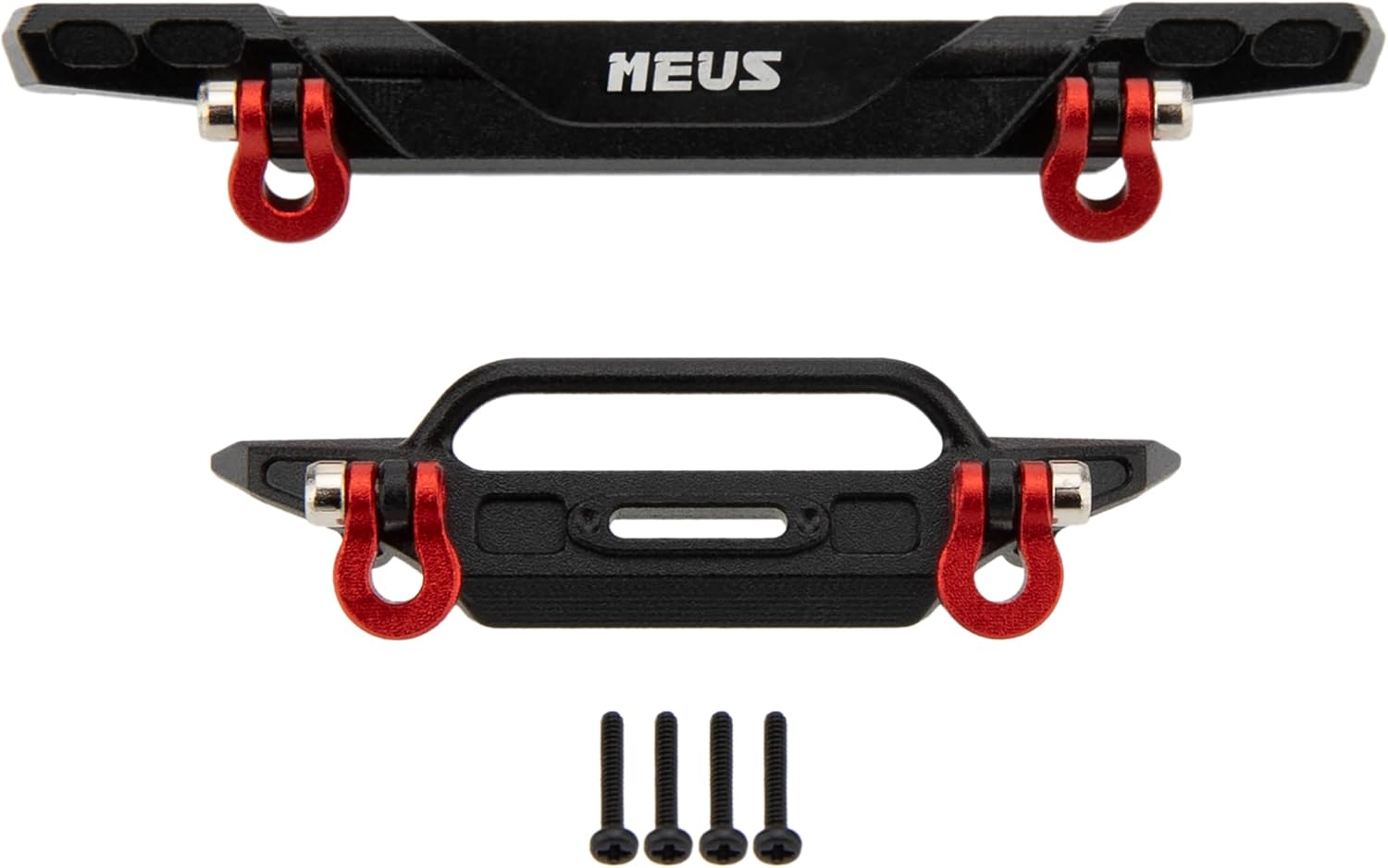 MEUS RACING Front Rear Bumper - CNC Aluminum Bumper for Axial SCX30 C10 Wrangler 1/30 RC Crawler Upgrades (For Wrangler)