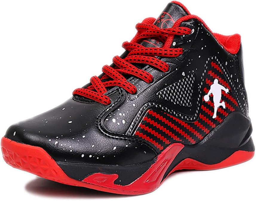 Boys Girls Kids High Top Basketball Shoes, Big Kid Non-Slip Wear-Resistant Lightweight Breathable Outdoor Sports Sneakers
