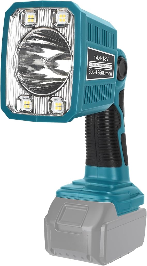 DTEZTECH 18W LED Flashlight for Makita M18 18V Battery, 1250LM Spotlight & Floodlight Work Light with USB Port, 110 Pivoting Head Jobsite Light for Indoor/Outdoor Use (Tool Only)
