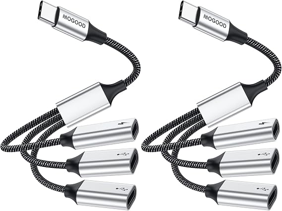 MOGOOD USB C Splitter 1 in 2 Out with 60W Power Delivery Cable
