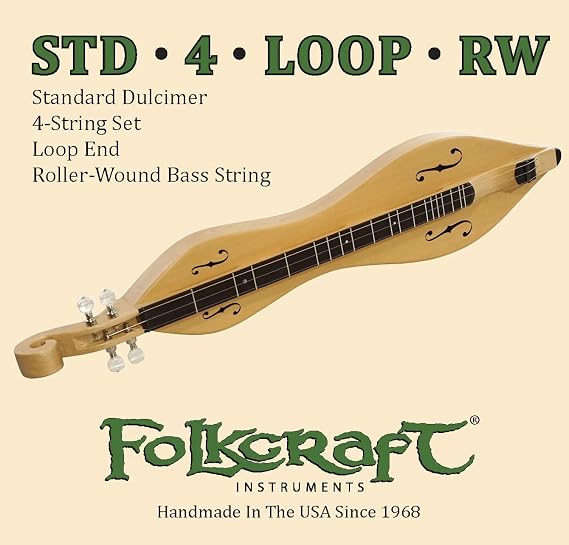 Folkcraft Mountain Dulcimer String Set, Loop Ends (.011" .011" .013" .024"RW)