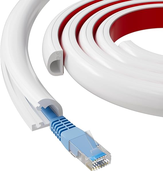 Esufeir 118" Side Open Cable Hider Cord Cover for 1 Wires,W0.55" H0.39"