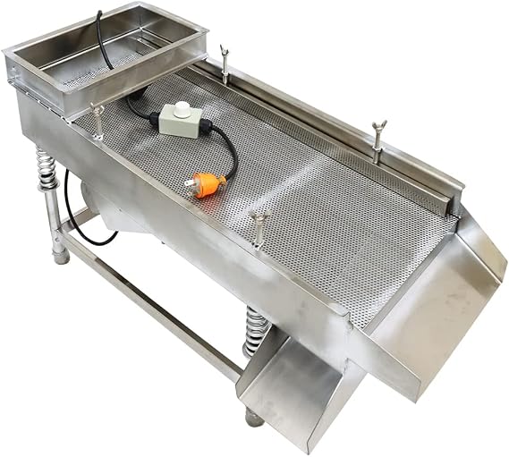 Electric Vibrating Sifter with 6mm Screen Straight Vibrating Sieve Shaker Stainless Steel Linear Sifter Machine Linear Shaker Single Motor 220v 80W