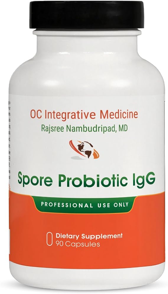 Spore Probiotic IgG by Dr. Rajsree, MD | Spore-Based Probiotic & IgG for Gut Barrier & Immune Support | 3 Bacillus Strains + Bovine Immunoglobulins | 90 Capsules