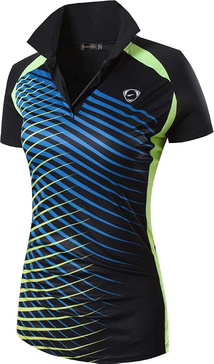 Women's Quick Dry Sport Golf Polo Tee Shirts Print T-Shirt for Tennis Bowling SWT251