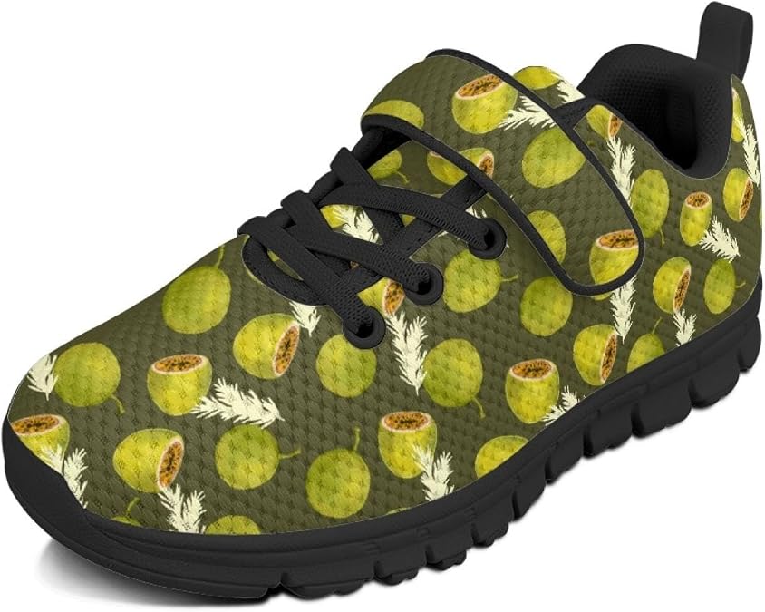 Girls Running Shoes Activities Lace-Up Lightweight Safe Walking Fitness Indoor Soccer Shoes Kids Daily Wear Colorful Slip On Sneakers Stitch Comfy Cute Fruit Footwear