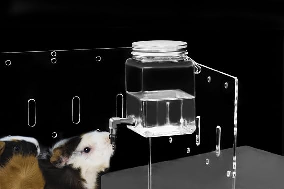 GuineaLoftTM Clear View Water Bottle for Guinea Pigs & Birds - The Ultimate Solution by Seasoned Owners Who Tried Everything Out There - Exclusive by Guinea Loft