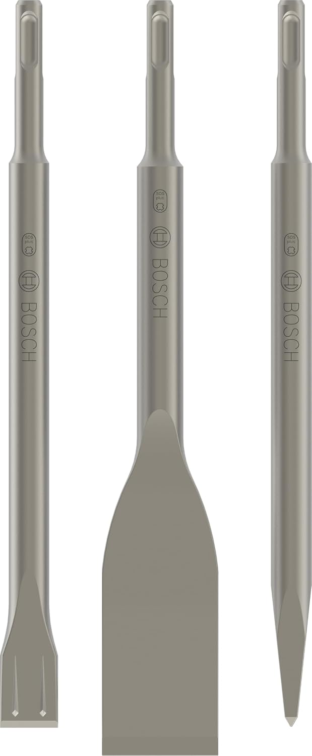 Bosch Professional 3-piece chisel set Long Life SDS-plus concrete, hammer drill accessory [Energy Class B]