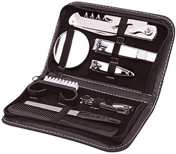 9 Pc Mens Manicure Pedicure Travel Set Gentlemen Nail Clipper Portable Toiletry