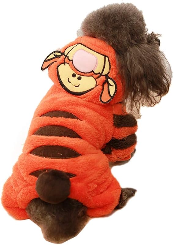 Tiger Dog Costume Funny Halloween Dog Costumes Cute Cosplay Jumpsuit Fashion Dress for Puppy Small Medium Large Special Events Photo Props Accessories