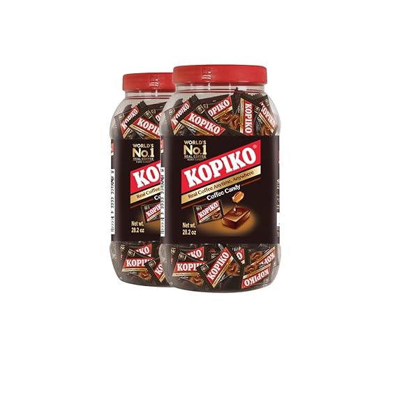 Kopiko Coffee Candy Bold-Tasty Hard Candy from Indonesia with Real Coffee Extract A Satisfying Boost for On-the-Go Energy (2-Pack 28.2oz Each)