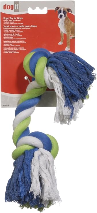 Dogit Striped Cotton Rope Bone, Multi, Extra Large, 72385