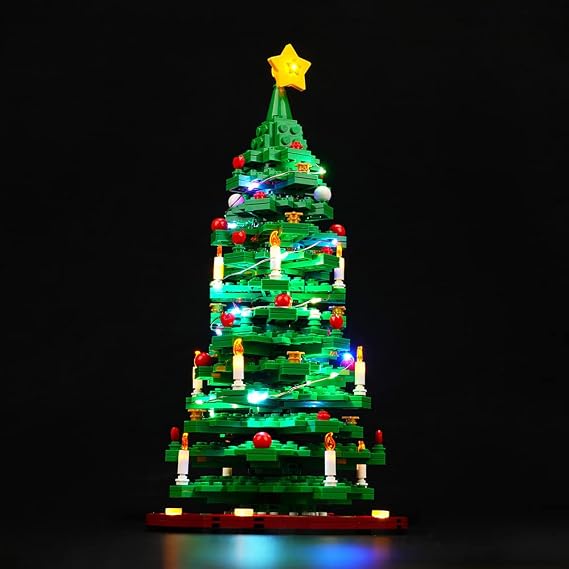 DIY Christmas Decoration LED Lighting Kit Designed for Lego Christmas Tree 40573 Building Kit(Not Included Lego Model)