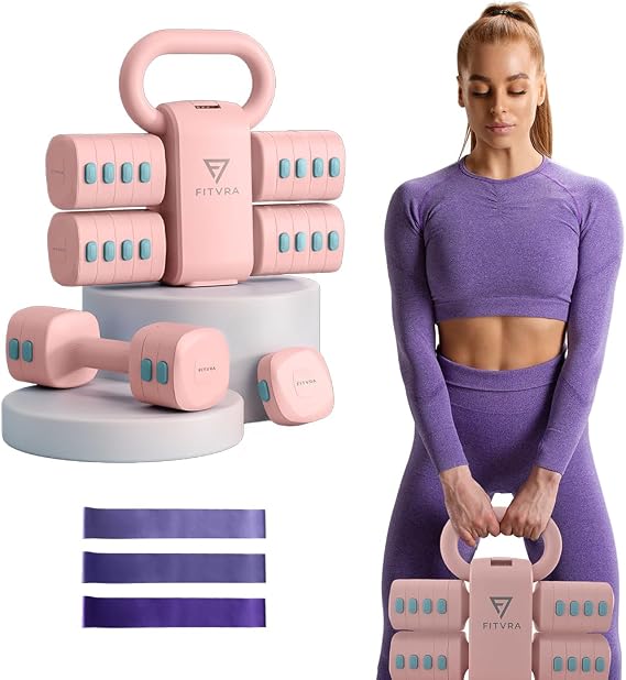 Adjustable Dumbbells 2 in 1 Dumbbell Set and Kettlebell