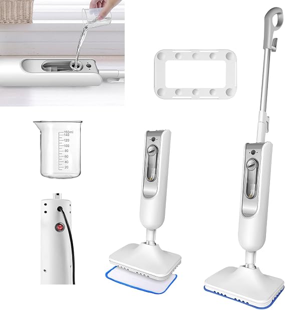 Floor Steamer Mop Steam Mop for Hard Floor Cleaner,Steam Cleaner Electric Mop 3-in-1 Hard Floor Cleaner Wet Dry Dust Flat Cleaning Mop with 400 ML Tank,Tile Floor Cleaner for Laminate Floors