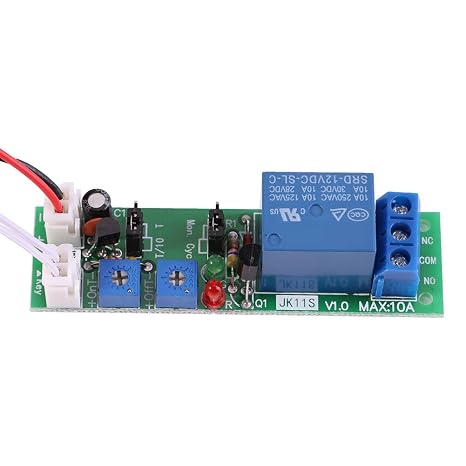 Delay Relay Module DC12V 0-120min Adjustable Timer On/Off Time Delay Relay Timing Switch Module Board Delay for Industrial Control(DC 12V 0-120min)