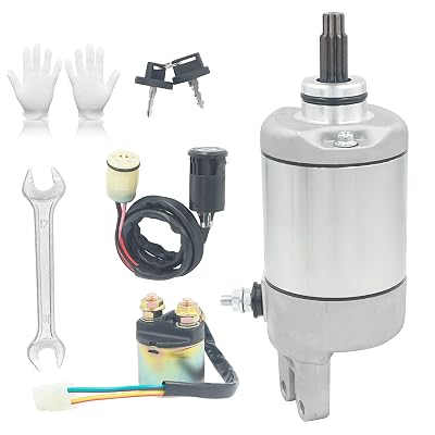 Starter Motor Replacement for Hon-da Foreman 400 450 500 TRX400 TRX450 TRX500 ES FE FM FourTrax, 31200-HM7-003 31200-HM7-A41 with Starter Solenoid Relay Ignition Switch