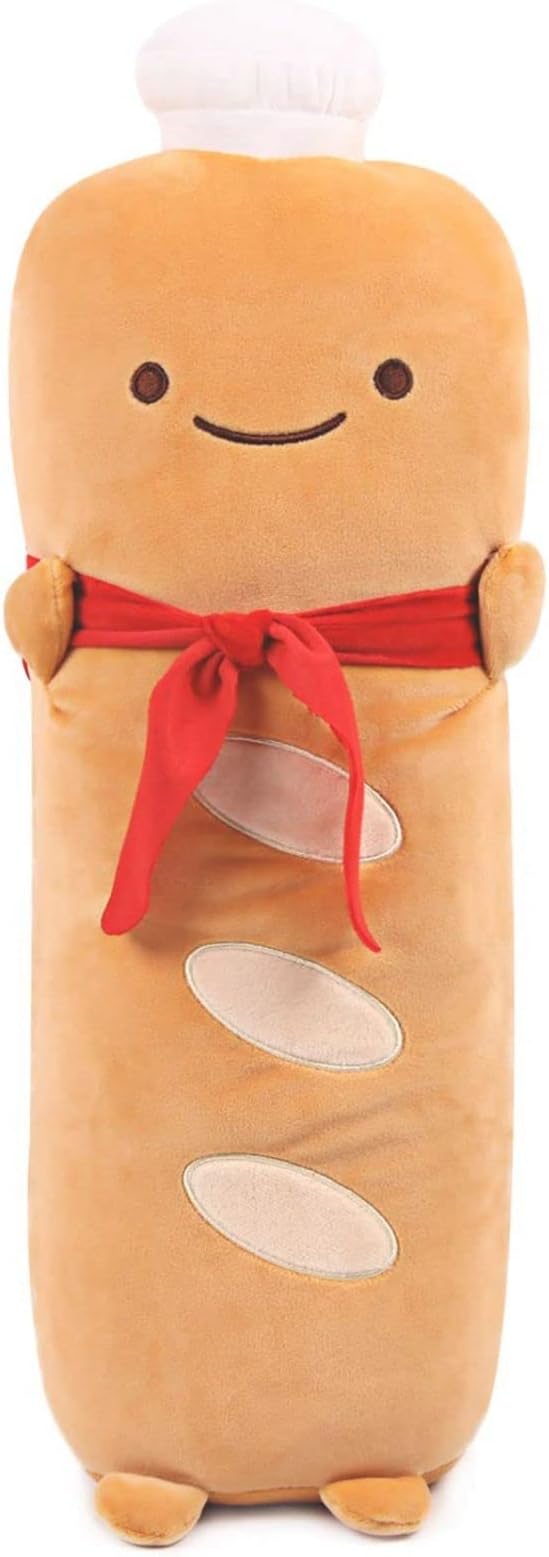 VHYHCY Toast Bread Pillow Funny Food Plush Toy Pillows Small Cute Stuffed Plush Toast Sofa Pillow (French Baguette, Brown)