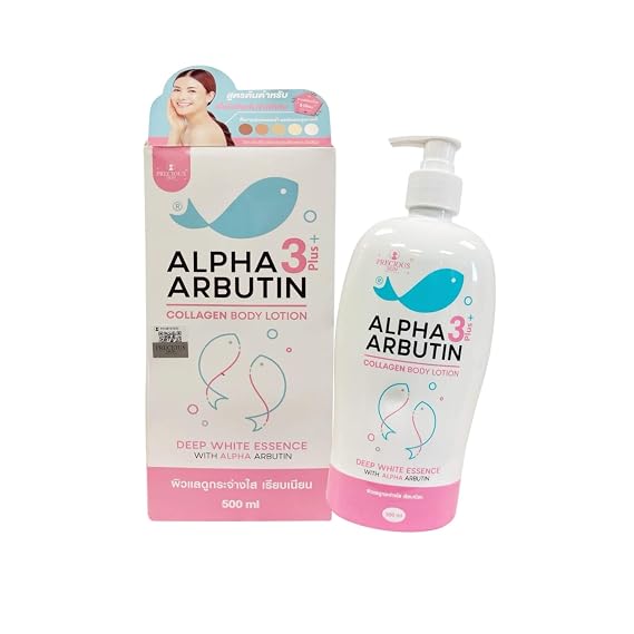 PRECIOUS SKIN Alpha 3 Arbutin + Collagen Body Lotion Deep Moisturizing Lightweight Formula with Niacinamide & Glutathione, 500ml