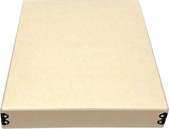 Lineco Museum Storage Box Tan, 8"x10"x1.5", Archival Boxboard | Drop-Front Design with Metal Edge, Organize, Store and Preserve Photographs, Prints, Documents, Art, Ephemera, Family Records