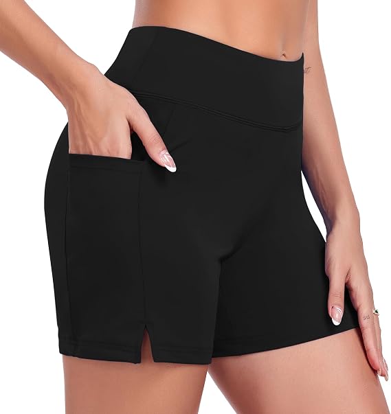 DAYOUNG Women's High Waisted Swim Skirt Bottom with Shorts, Quick Dry Skort | Tummy Control Bathing Suit, Swimsuit Bottoms, lightweight Quick Dry Beach Skort with Pocket for Swimming, Surf, Pool, Tennis