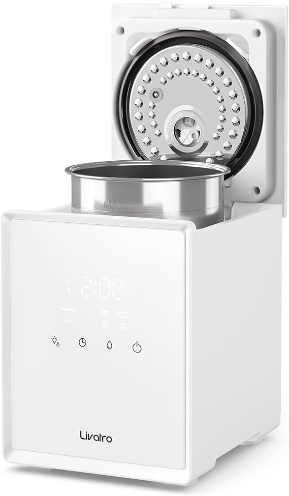 Livatro 3L Stainless Steel Humidifiers for bedroom with Warm Mist Steam | Sleep Mode,Auto-off Setting,Evaporative,Dishwasher safe, Healthy Air Mist Humidifiers for Bedroom Living Room office