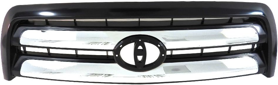 Front Grille Grill Assembly Chrome Black Compatible With 2003-2006 Toyota Tundra TO1200262 531000C100C0
