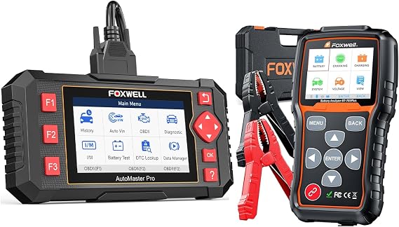 FOXWELL ABS SRS Check Engine Code Reader with 12V 24V Car Battery Tester