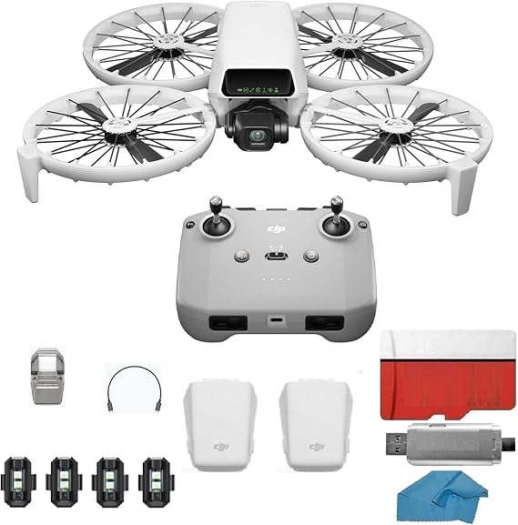 DJI Flip with 2-Battery Bundle & RC-N3 Remote | 4K UHD Camera Drone, Follow Me, Palm Takeoff, Under 249g | 128GB MicroSD & Backpack Professional Kit