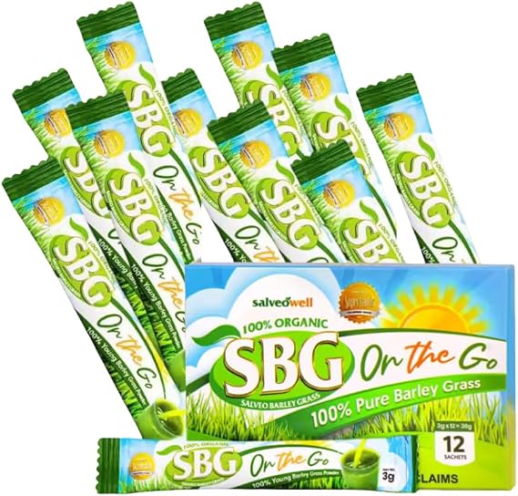 SBG Salveo Barley Grass Powder ON The GO, 3grams x 12 sachets