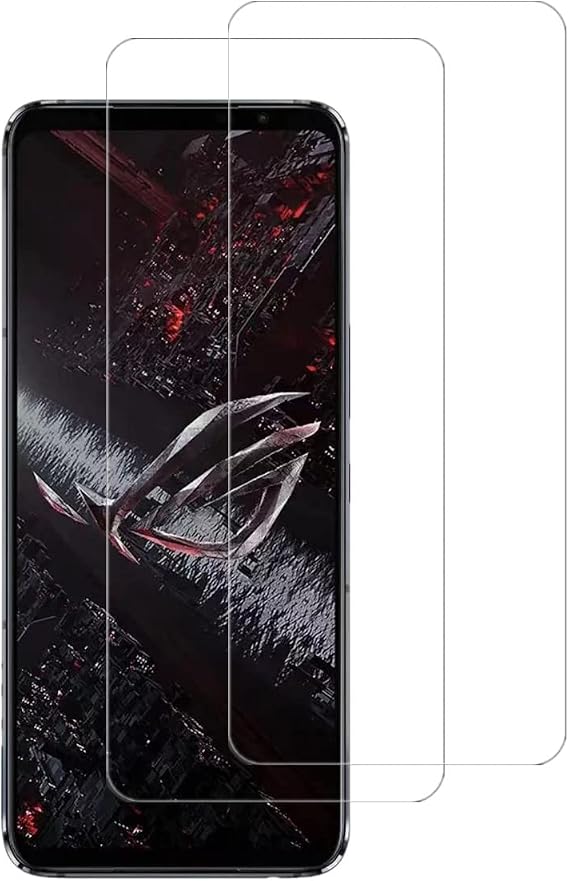 [2 Pcs HD Clear Screen Protector for Asus ROG Phone 5s, Tempered Glass Screen Protector for ROG Phone 5s, Easy to Install, Bubble Free, Anti Scratch, 9H Hardness HD Clear Film