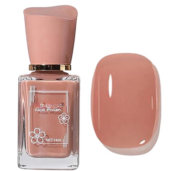 Rosarden Air Dry Nude Pink Gel Nail Polish for Women and Girls - Pastel, Sheer, Jelly Regular Polish - 14ML