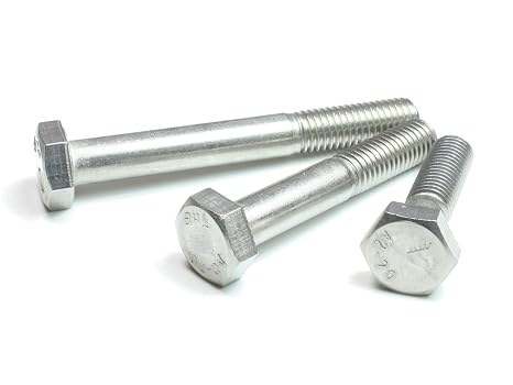 M24-3.0 x 180mm Hex Cap Screws, DIN 931, 18-8 Stainless Steel, 5 Pack | Hex head with washer face. Corrosion resistant hex bolts for outdoor and fresh water use.