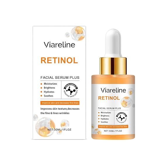 Retinol Facial Serum Plus with Ubiquinone, Vitamin B5, and Glycerin, Brightens, Moisturizes, 1 fl oz