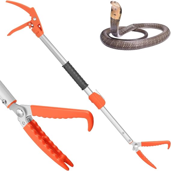 Kalkal 60 Snake Grabber, Telescopic Aluminum Rattle Snake Catcher Grabber