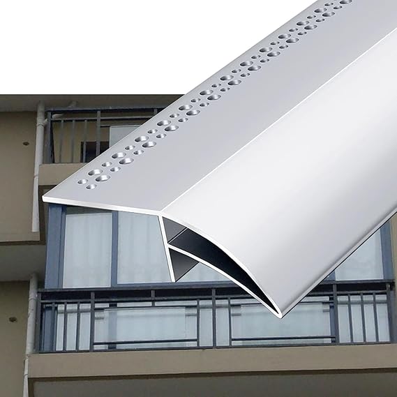 Outer Edge of Window Sill Metal Drip Lines, Customizable Eagle's Beak Drips Diverter Strip for Balcony, Exterior Wall Drips Molding Trim Deflector Strips(L 105cm/41.3in)