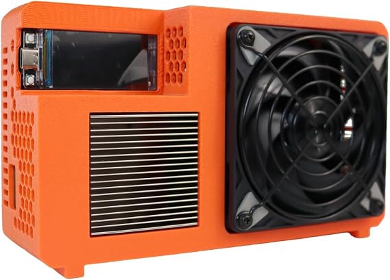 New Lucky Miner NerdQX 8TH/s 170W Bitcoin Solo&PPS Miner, SHA-256 Algorithm, Home and Office Use Crypto Miner, in Stock (Orange)