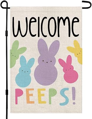 Welcome Easter Garden Flag Double Sided Vertical 1218 Inch Bunny Banners Spring Yard Outdoor Farmhouse Decoration DF019