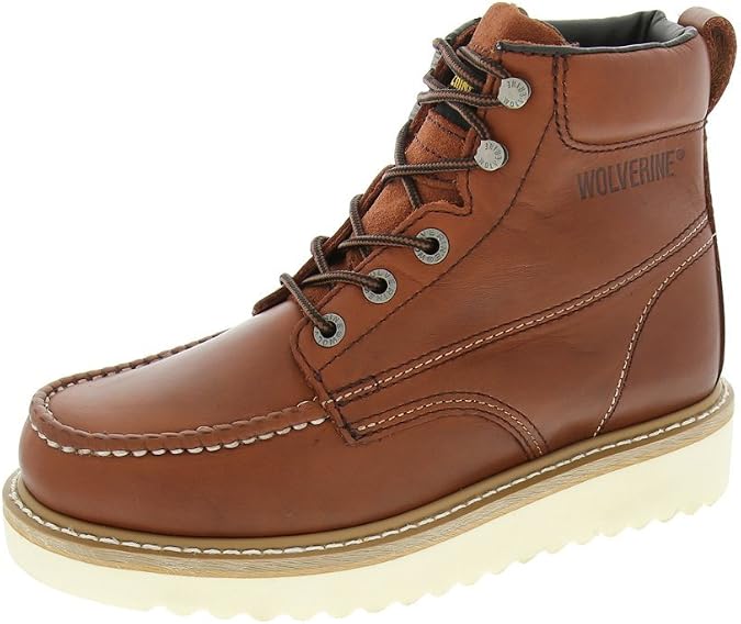 Wolverine Men's Moc Toe 6" Construction Boot, Russet, 10.5