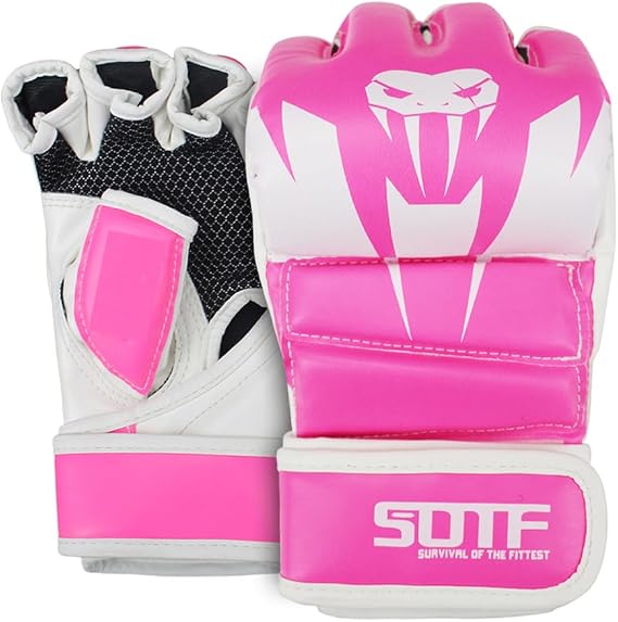 SOTF Punching Gloves for Adults MMA Training Gloves Men Fight Boxing Gloves Open Fingers Women