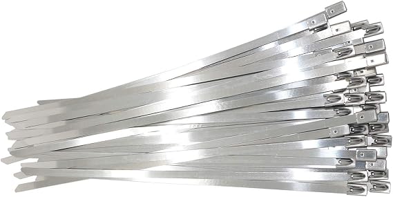 Stainless Steel Cable Zip Ties Self-Locking Heavy Duty Metal Zip Ties (50, 16 Inch)
