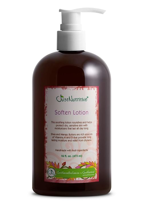 Just Nutritive Nourishing Soften Lotion | Combats Dry, Cracked and Peeling Skin | Natural Lotion for Men and Woman | Itchy Relief Treatment 16 Fl Oz