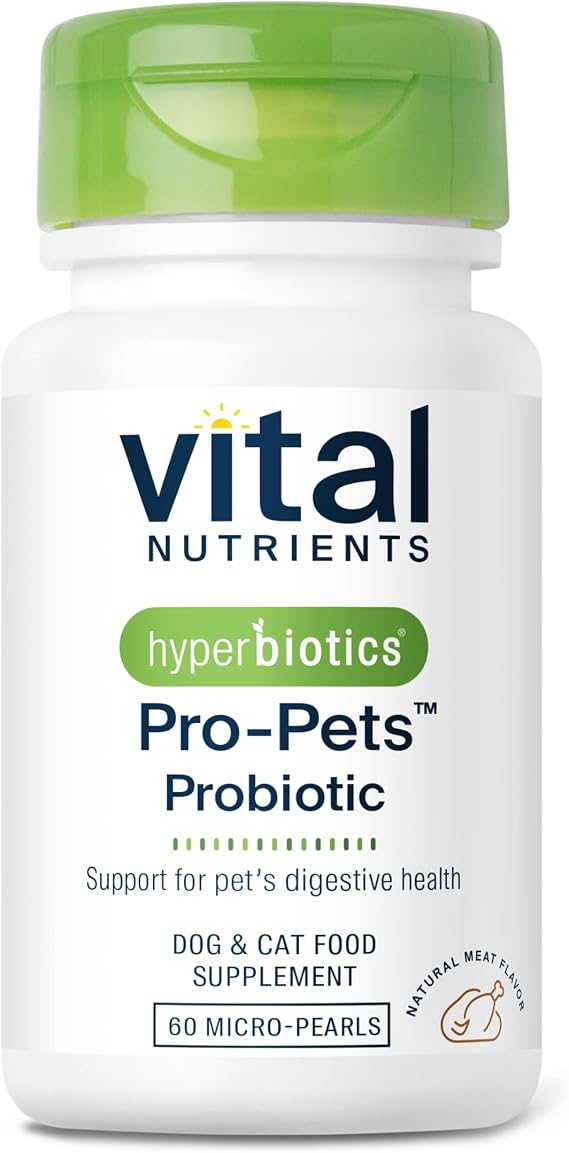 Vital Nutrients Pro-Pets Probiotic for Dogs & Cats, 60 Micro-Pearls