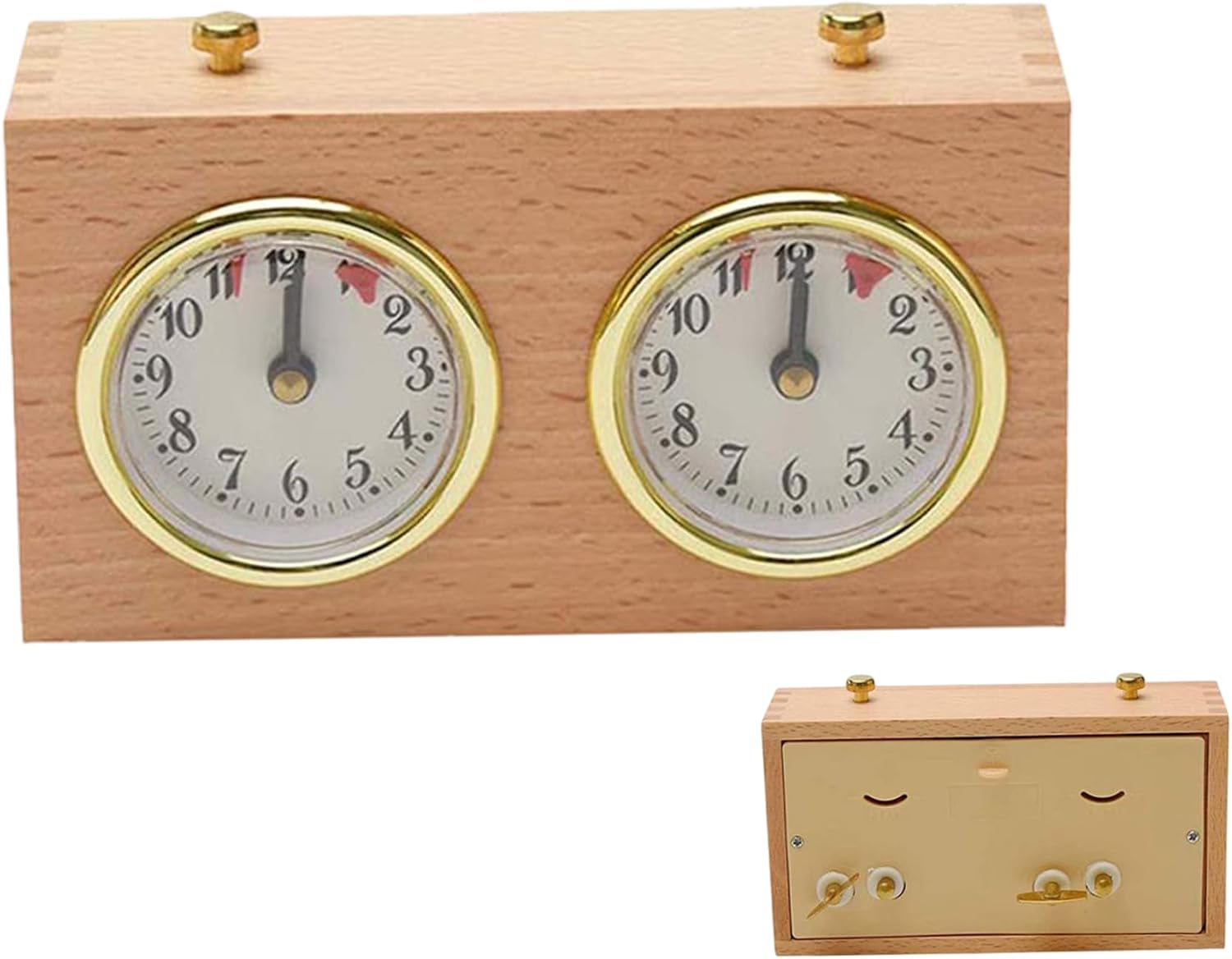Chess Timer Chess Clock Wooden Analog Game Mechanical Timer Count Up Down for Competition Chess Clock Timer Chess Timer Clock Chess Clock Analog Chess Clock