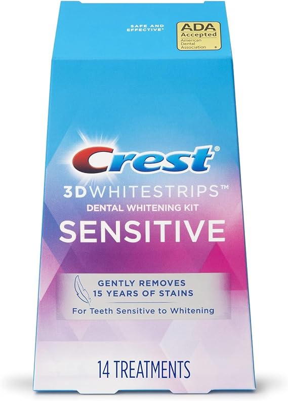 Crest 3D Whitestrips for Sensitive Teeth, Teeth Whitening Strip Kit, 28 Strips (14 Count Pack)