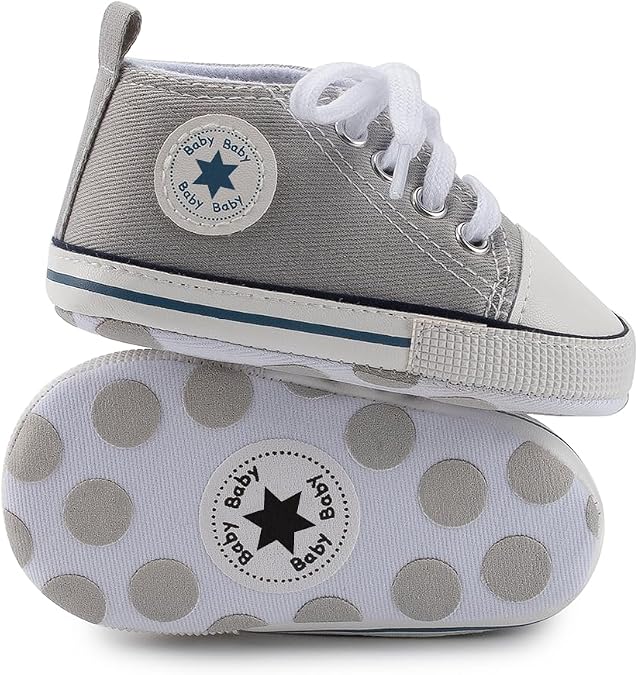 Meckior Save Beautiful Baby Girls Boys Canvas Sneakers Soft Sole High-Top Ankle Infant First Walkers Shoes